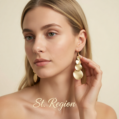 Goldtone Graduated Disc Dangle Earrings