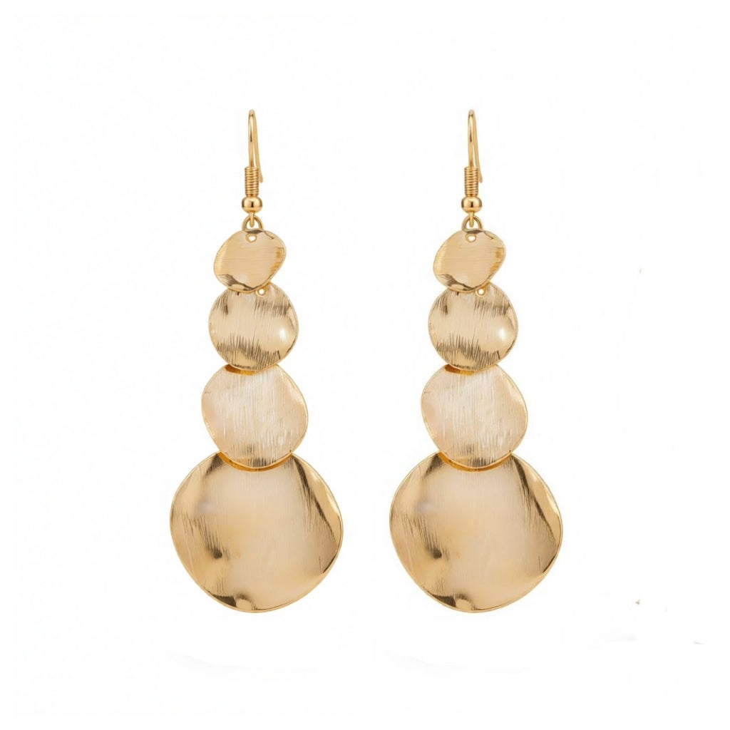Goldtone Graduated Disc Dangle Earrings