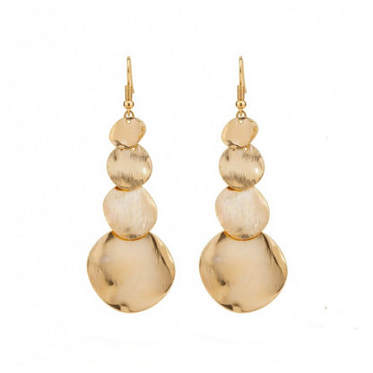 Goldtone Graduated Disc Dangle Earrings