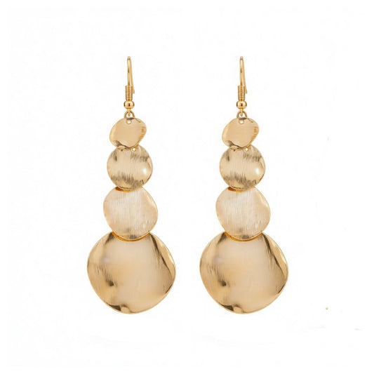 Goldtone Graduated Disc Dangle Earrings