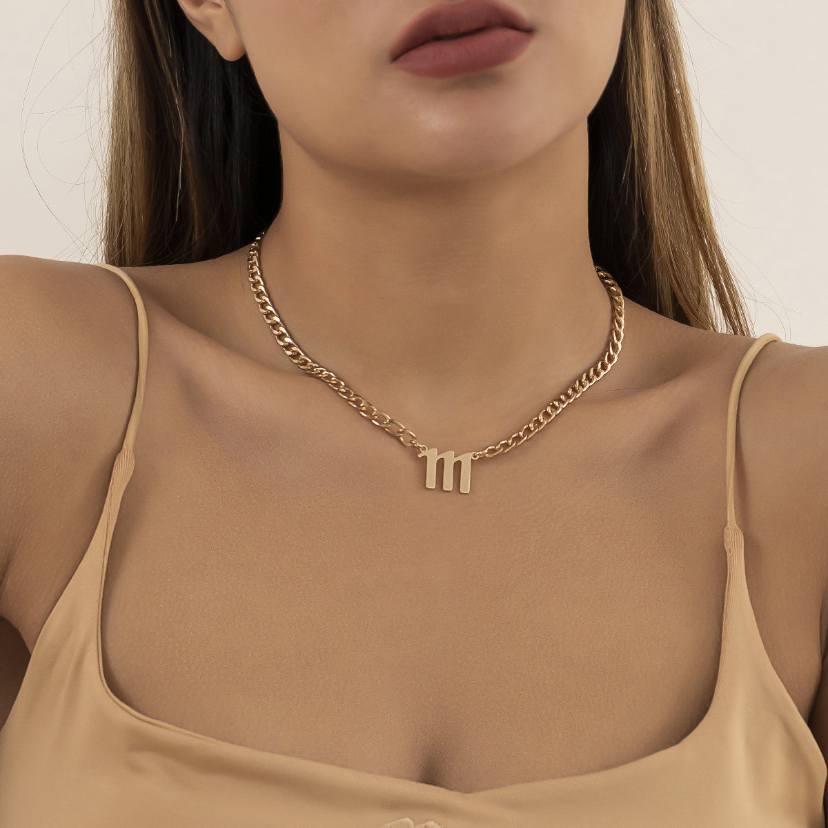 18K Gold-Plated '111' Curb Chain Pendant Necklace