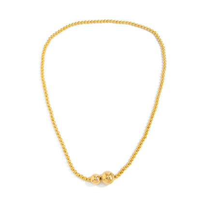 Goldtone Bead Statement Necklace, elegant gift for her, front view