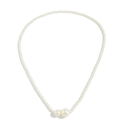 Pearl Statement Necklace, botanical inspired, front view