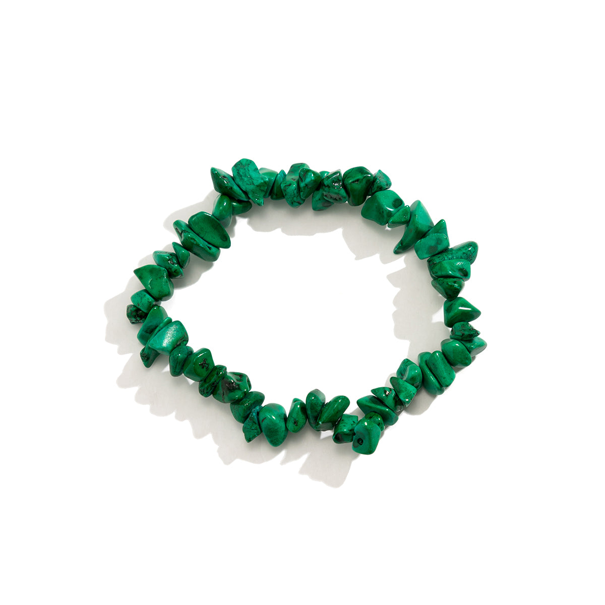 Dark Green Quartz Beaded Stretch Bracelet