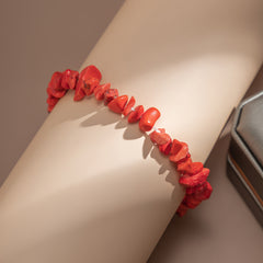 Red Quartz Beaded Stretch Bracelet
