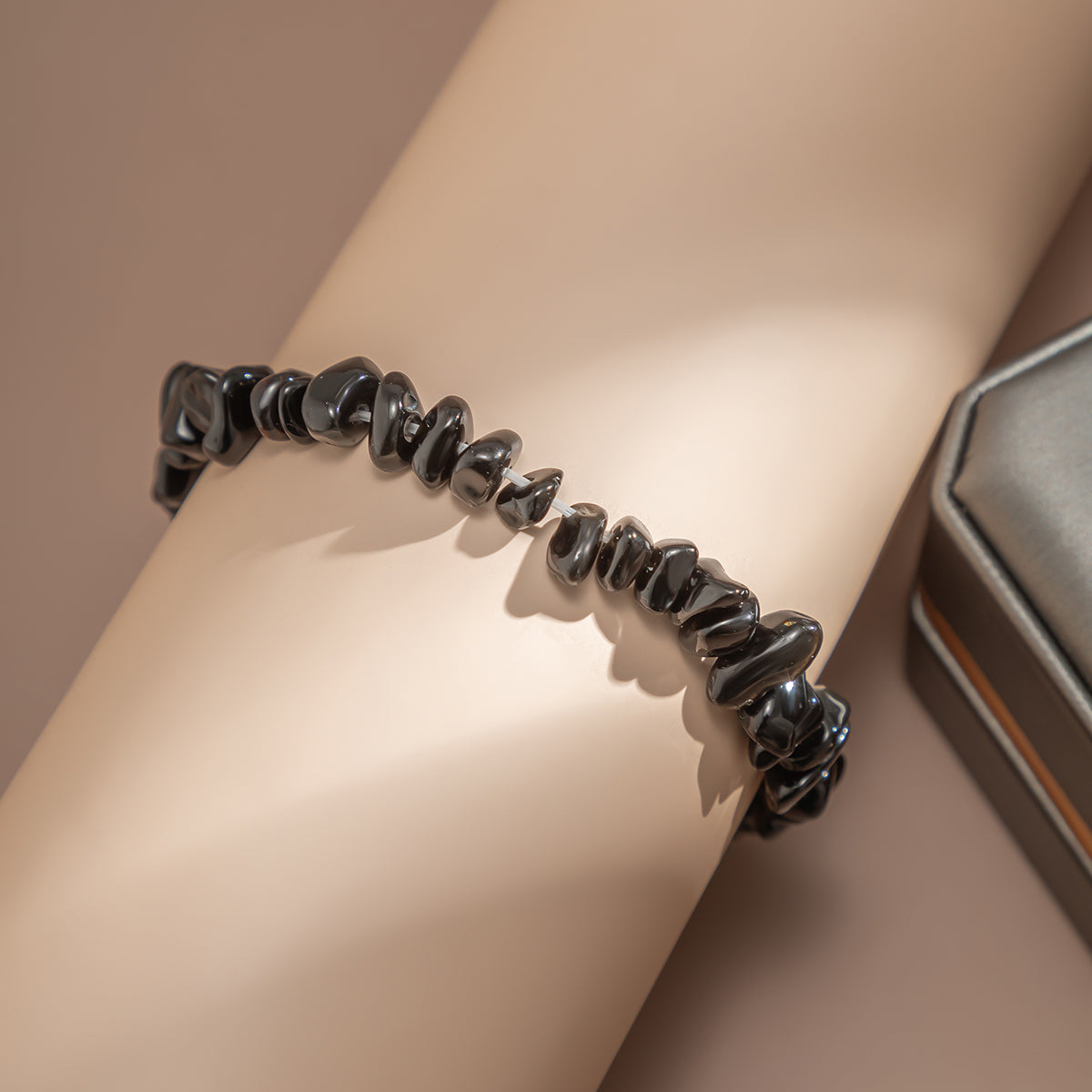 Black Resin Stretch Bracelet