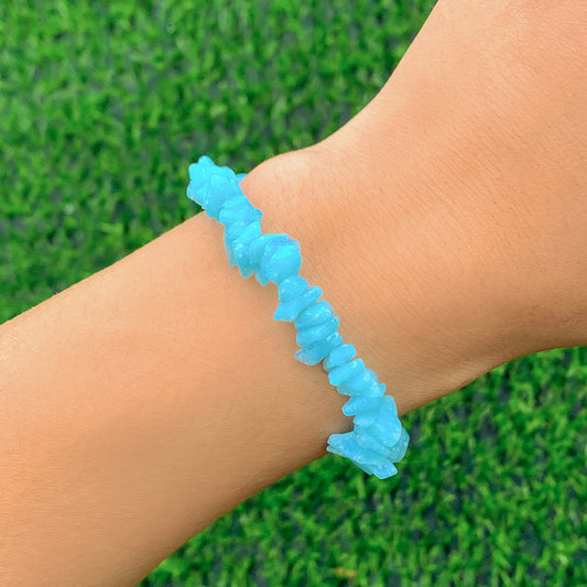 Sky Blue Quartz Stretch Bracelet, bracelet for women, everyday style, front view