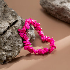 Rose Turquoise Beaded Stretch Bracelet