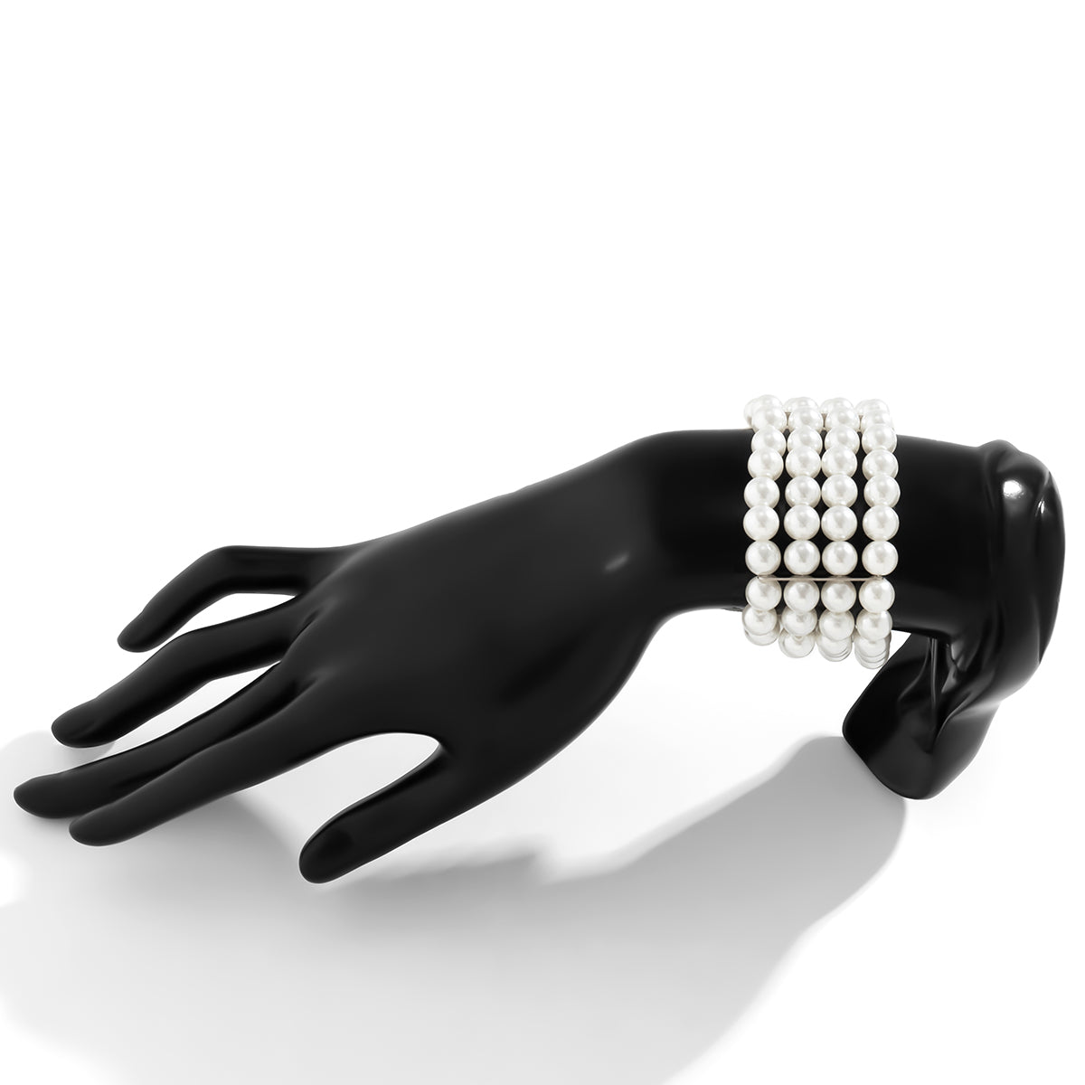 Pearl and Silver-Plated Layered Bracelet, silver bracelet for women, elegant gift for her, styled look