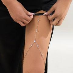 Crystal & Silver-Plated Garter Thigh Chain