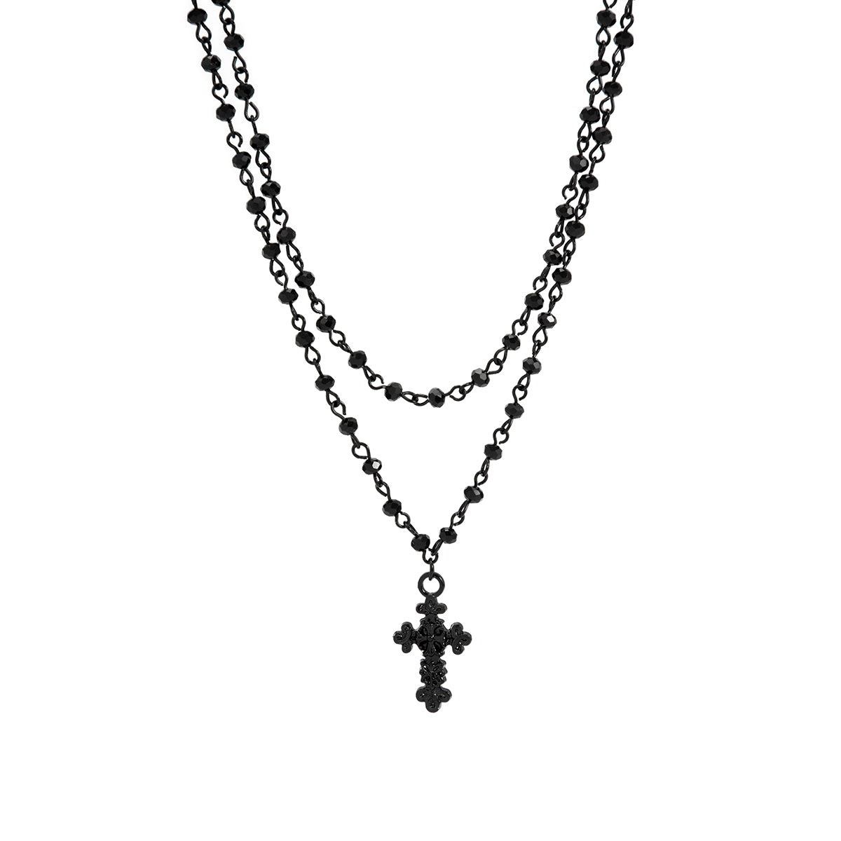 Black Cross Pendant Necklace Set, jewelry gift sets for women, everyday style, styled look