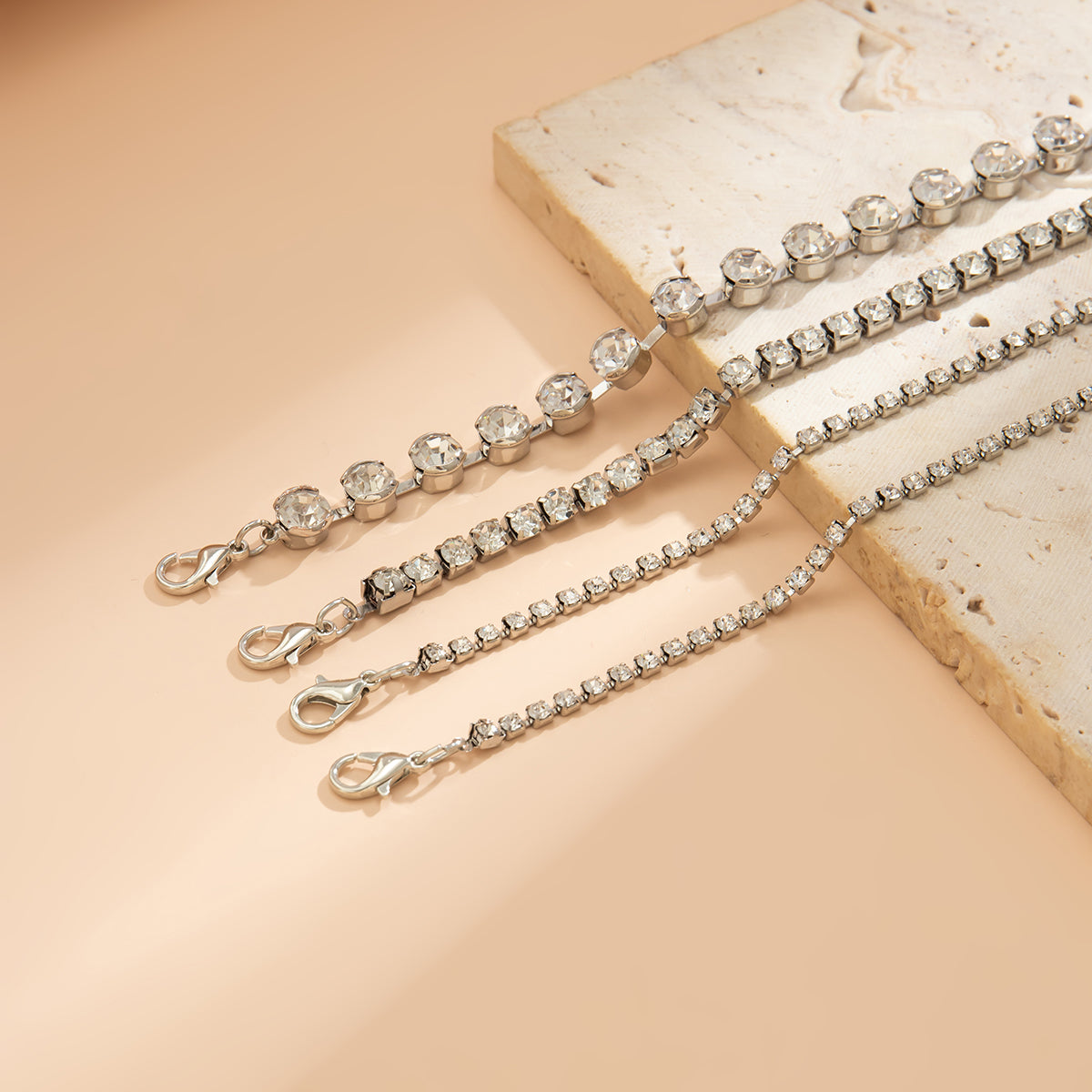 Cubic Zirconia & Silver-Plated Tennis Bracelet Set