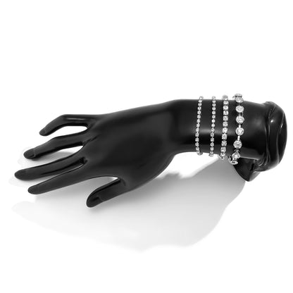 Cubic Zirconia and Silver-Plated Tennis Bracelet Set, jewelry gift sets for women, elegant gift for her, styled look