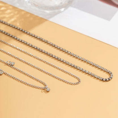 Cubic Zirconia and Silver-Plated Waist Chain Set, silver pendant necklace for women, everyday style, lifestyle look