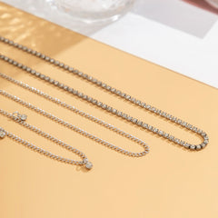 Cubic Zirconia & Silver-Plated Waist Chain Set