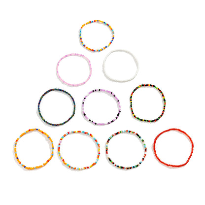 Howlite Beaded Stretch Anklet Set, anklet bracelet, elegant gift for her, lifestyle look