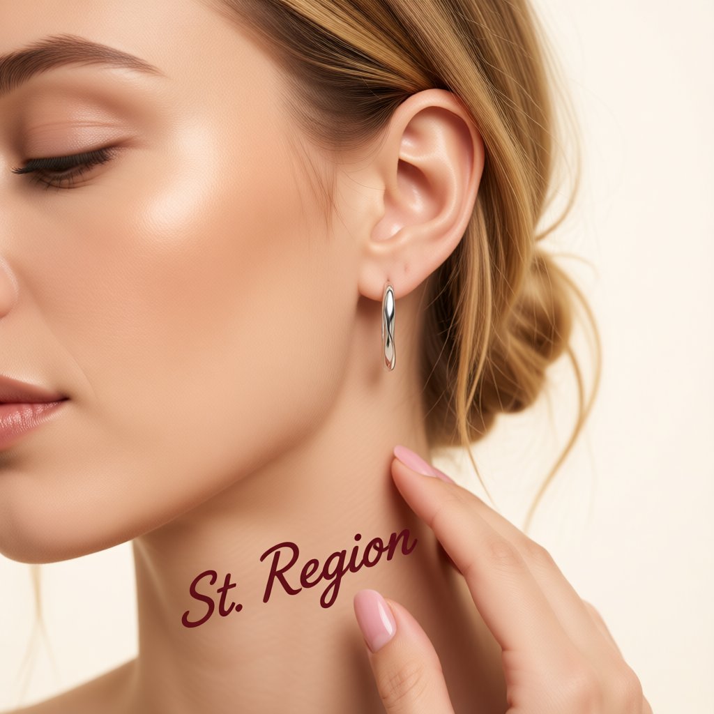 Silver-Plated Wave Huggie Earring, silver huggie earrings, botanical inspired, styled look
