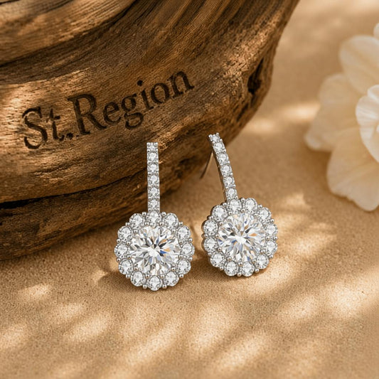 cubic zirconia drop earrings for party St.Region