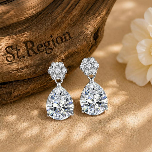 pink acrylic drop earrings for women St.Region