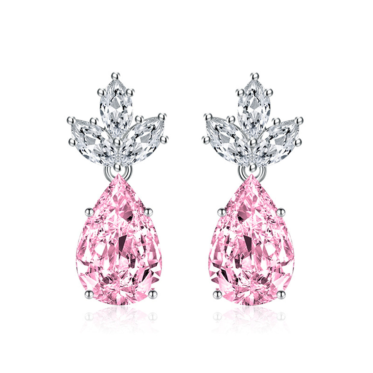 Colored Crystal & Silver-Plated Pineapple Drop Earrings