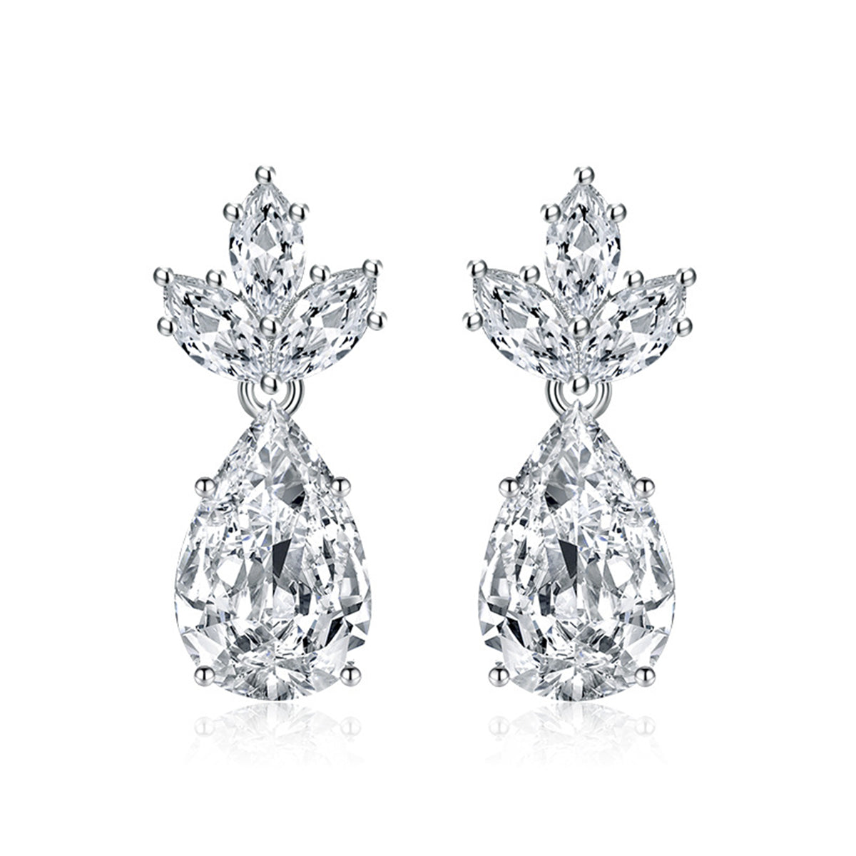 Colored Crystal & Silver-Plated Pineapple Drop Earrings