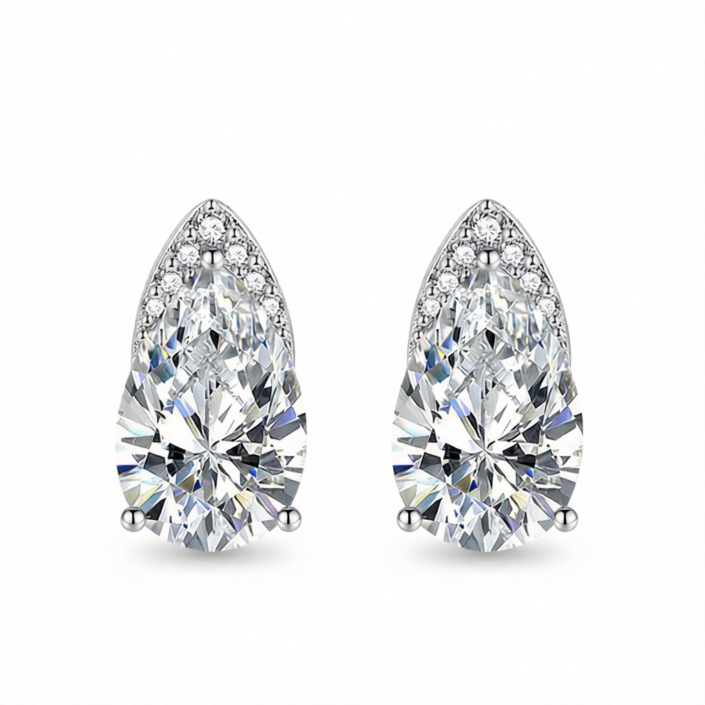 Clear Crystal & Cubic Zirconia Pear-Cut Stud Earrings