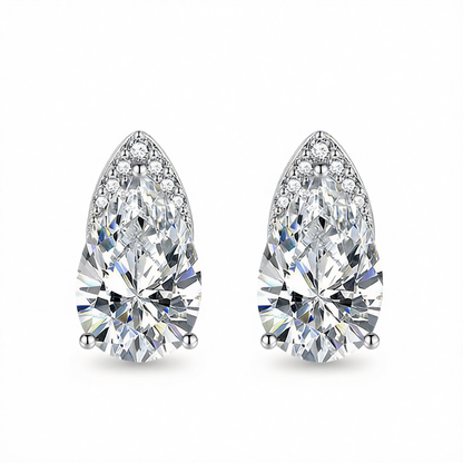 Clear Crystal & Cubic Zirconia Pear-Cut Stud Earrings