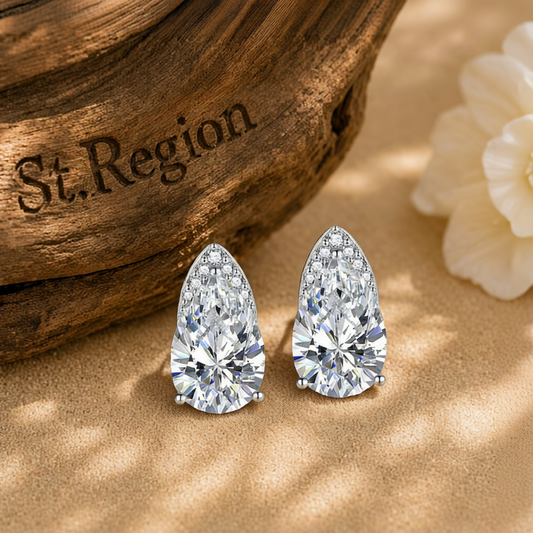 Clear Crystal & Cubic Zirconia Pear-Cut Stud Earrings