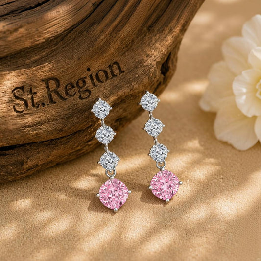 pink acrylic drop earrings for women St.Region