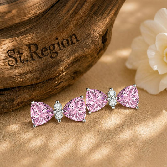 pink acrylic drop earrings for women St.Region