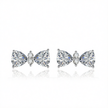Cubic Zirconia & Clear Crystal Bow Stud Earrings