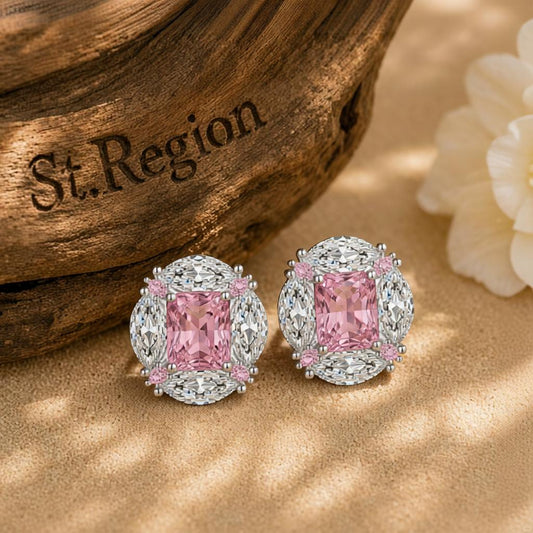 pink acrylic drop earrings for women St.Region