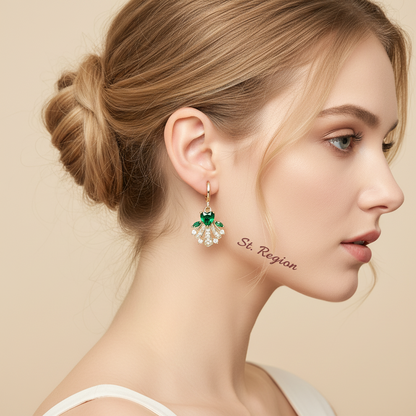 Emerald Crystal & Cubic Zirconia Goldtone Heart-Cut Botany Huggie Earrings - Street Region