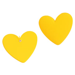 Yellow Acrylic Heart Stud Earrings