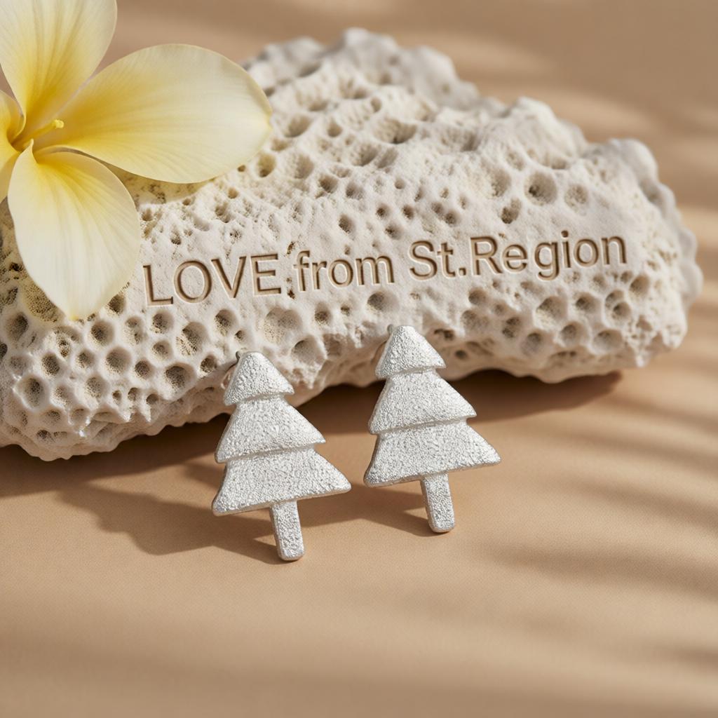 Silver-Plated Christmas Tree Stud Earrings, cubic zirconia stud earrings for women, elegant gift for her, lifestyle look