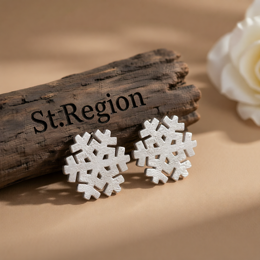 Silver-Plated Snowflake Stud Earrings