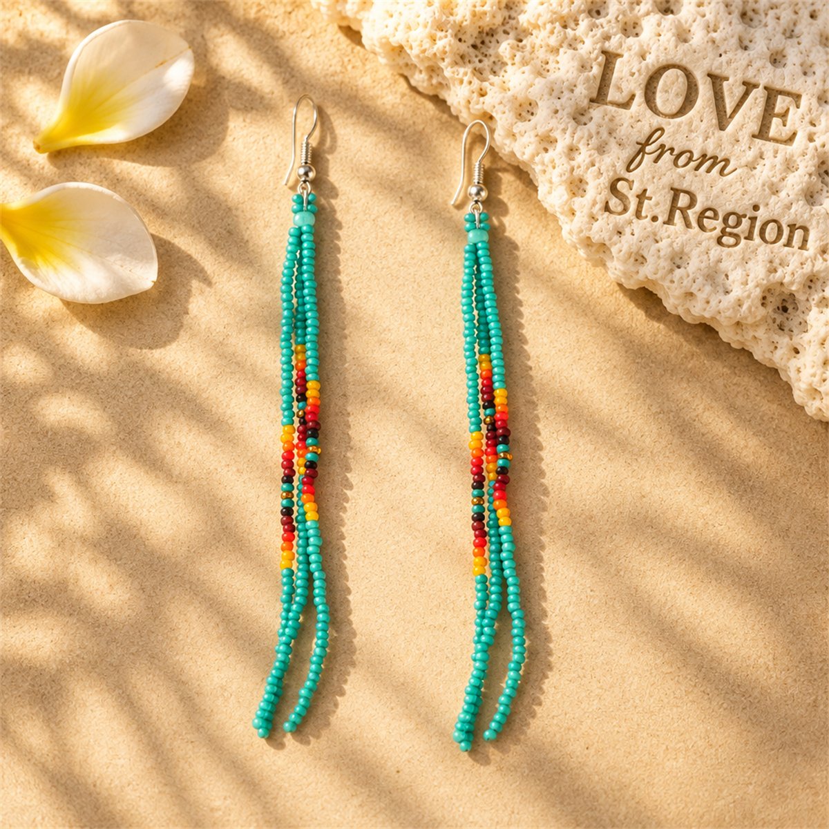 Teal Howlite and Silver-Plated Tassel Drop Earrings, silver drop earrings for women, vintage-inspired design, lifestyle look