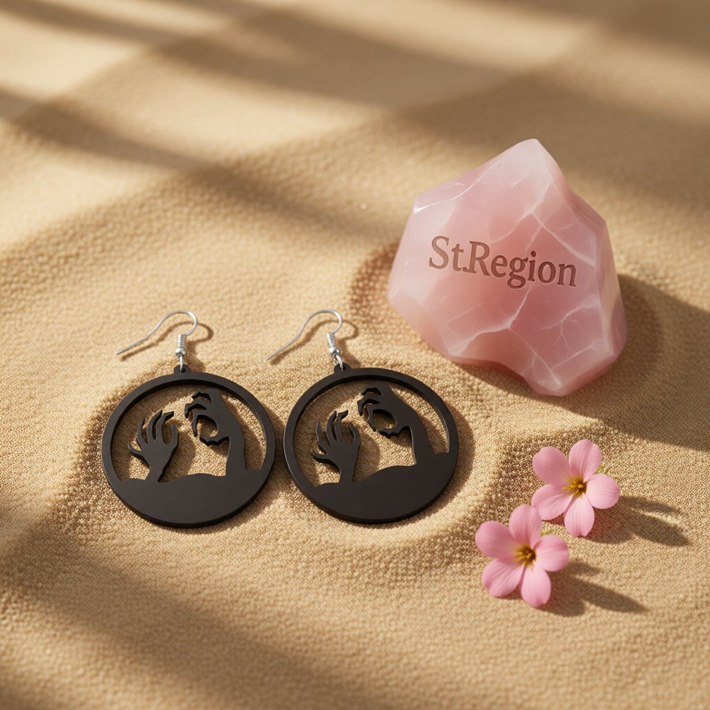 Black Acrylic Corpse Hand Drop Earrings, drop earrings for women, elegant gift for her, detail close-up