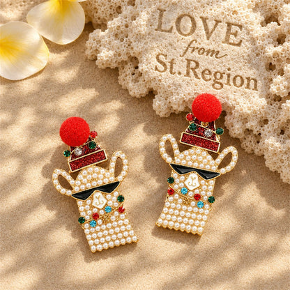 Cubic Zirconia and  Pearl 18K Gold-Plated Alpaca Drop Earrings, gold drop earrings for women, lifestyle look