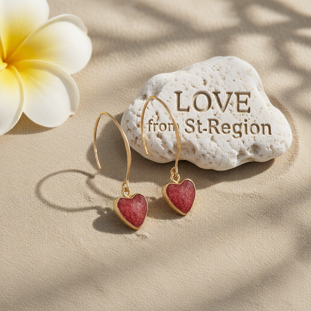 Quartz & 18K Gold-Plated Heart Drop Earrings