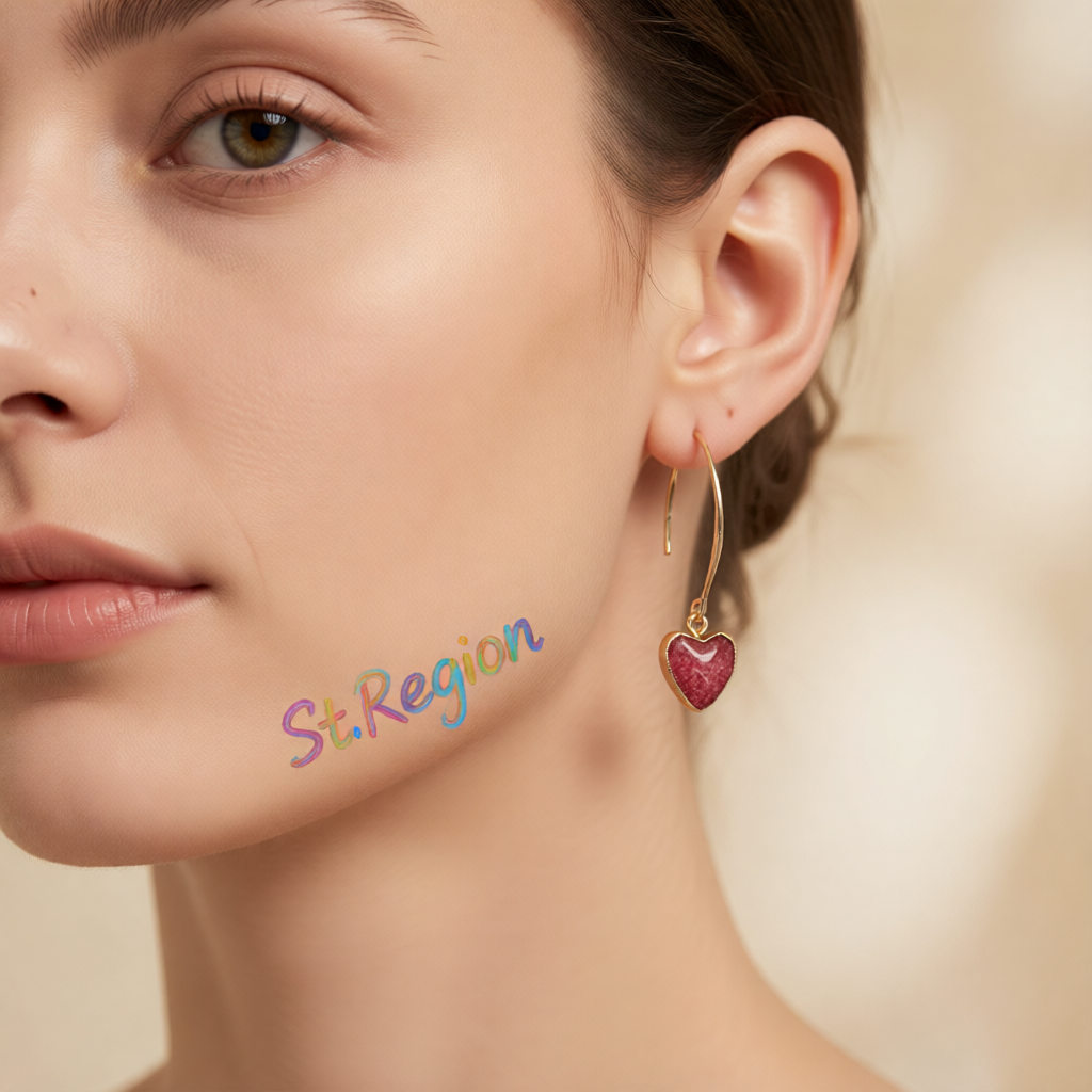 Quartz & 18K Gold-Plated Heart Drop Earrings