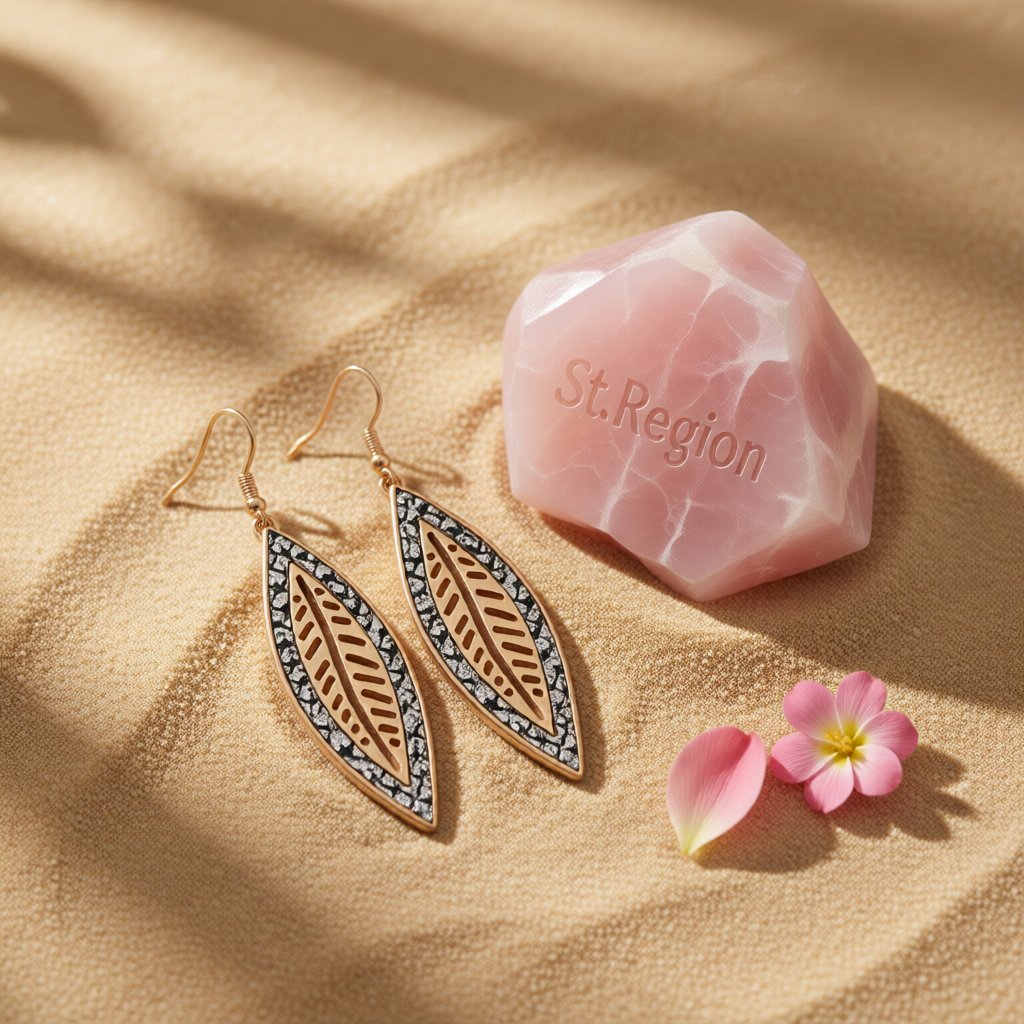 White Polyurethane and 18K Gold-Plated Snakeskin-Embossed Leaf Drop Earrings, gold drop earrings for women, detail close-up