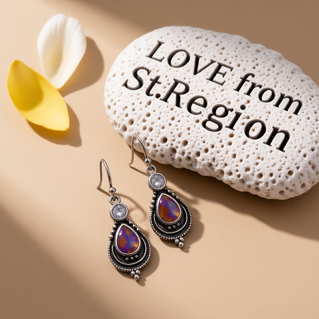 Purple Turquoise and Crystal Silver-Plated Teardrop Earrings, silver drop earrings for women, lifestyle look