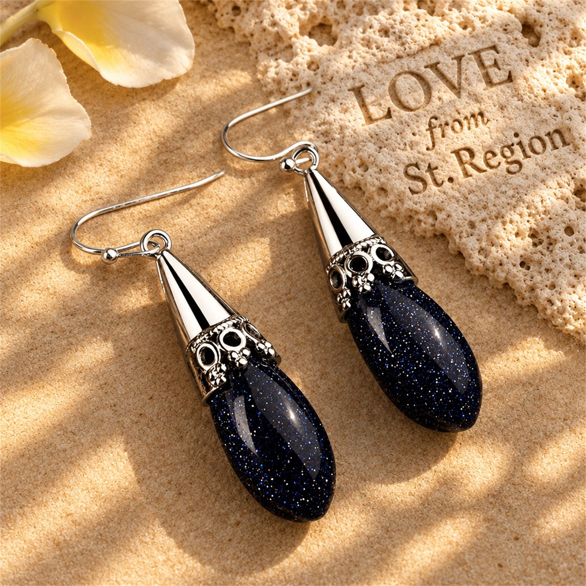 Celestine and Silver-Plated Drop Earrings, silver drop earrings for women, vintage-inspired design, lifestyle look