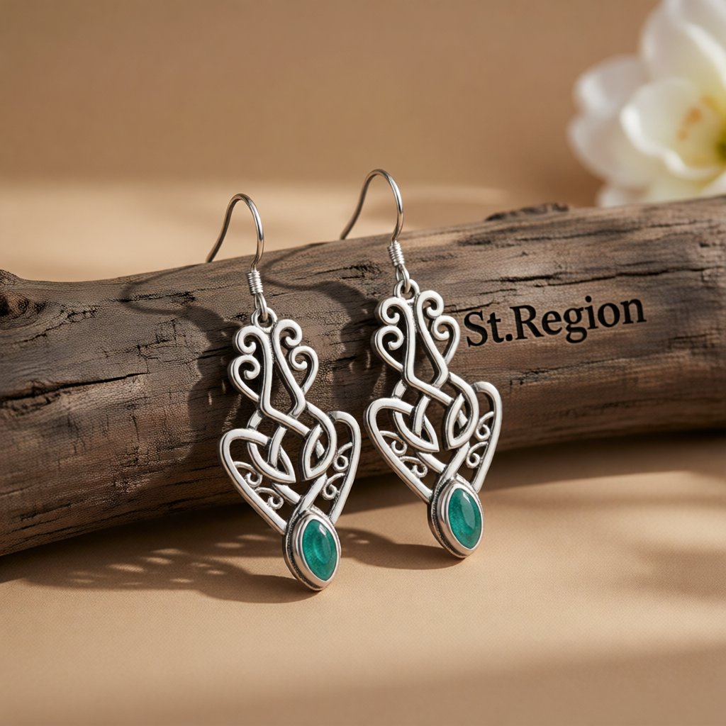 Enamel and Silver-Plated Filigree Drop Earrings, silver drop earrings for women, vintage-inspired design, front view