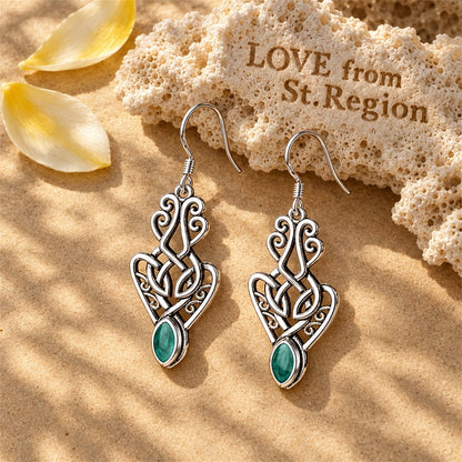 Enamel and Silver-Plated Filigree Drop Earrings, silver drop earrings for women, vintage-inspired design, lifestyle look
