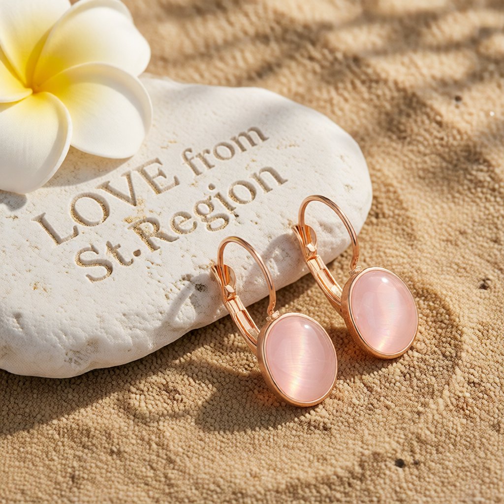 Cat's Eye and 18K Rose Gold-Plated Lever-Back Earrings, rose gold huggie earrings, vintage-inspired design, lifestyle look