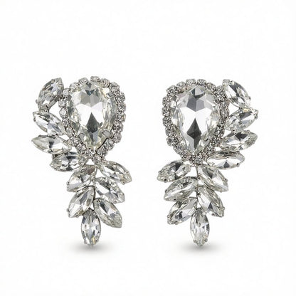 Crystal and Cubic Zirconia Botany Drop Earrings, drop earrings for women, everyday style, side view