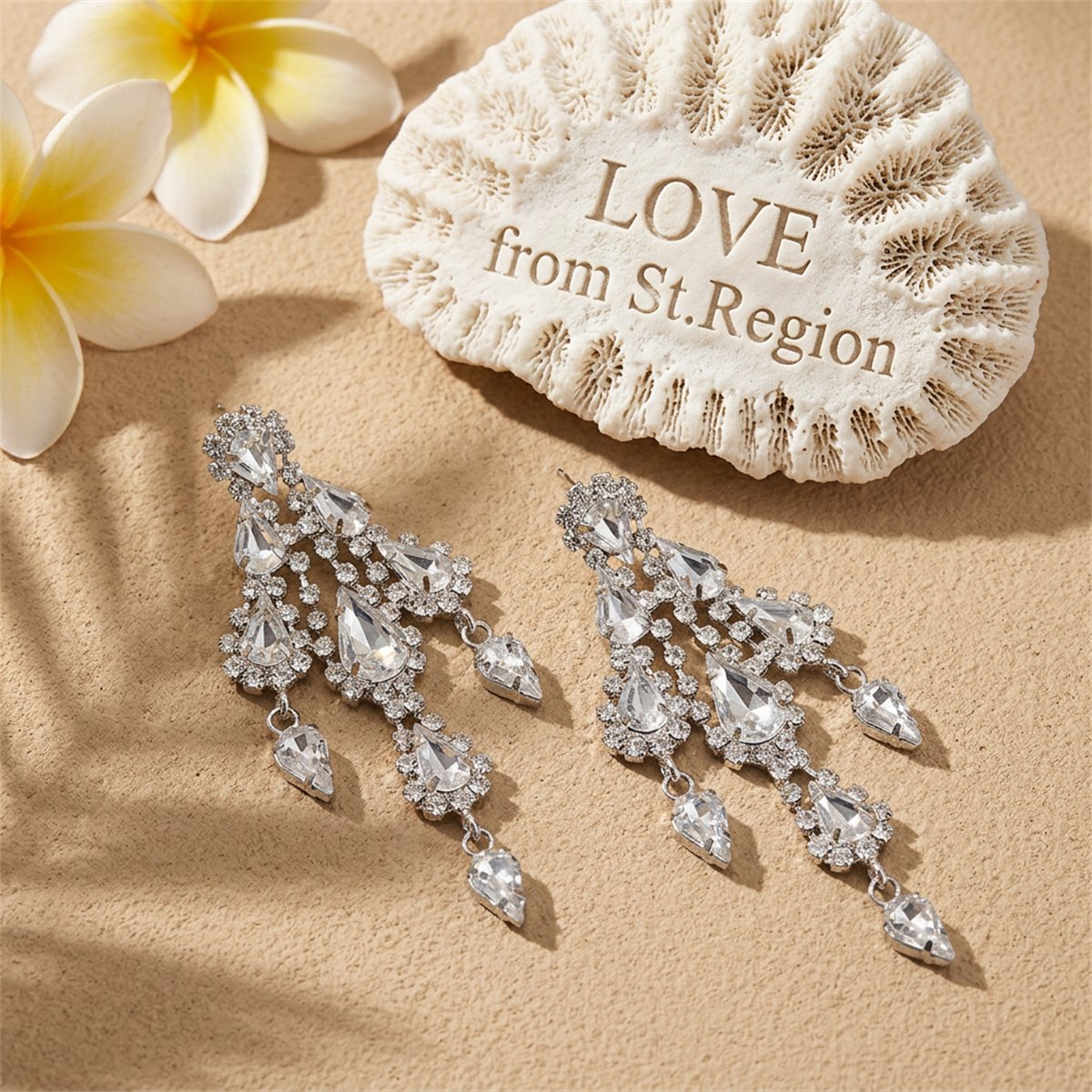Cubic Zirconia and Silver-Plated Tiered Tassel Drop Earrings, silver drop earrings for women, lifestyle look