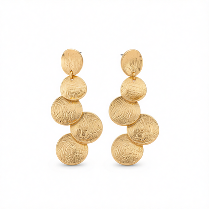 18K Gold-Plated Coin Cluster Drop Earrings
